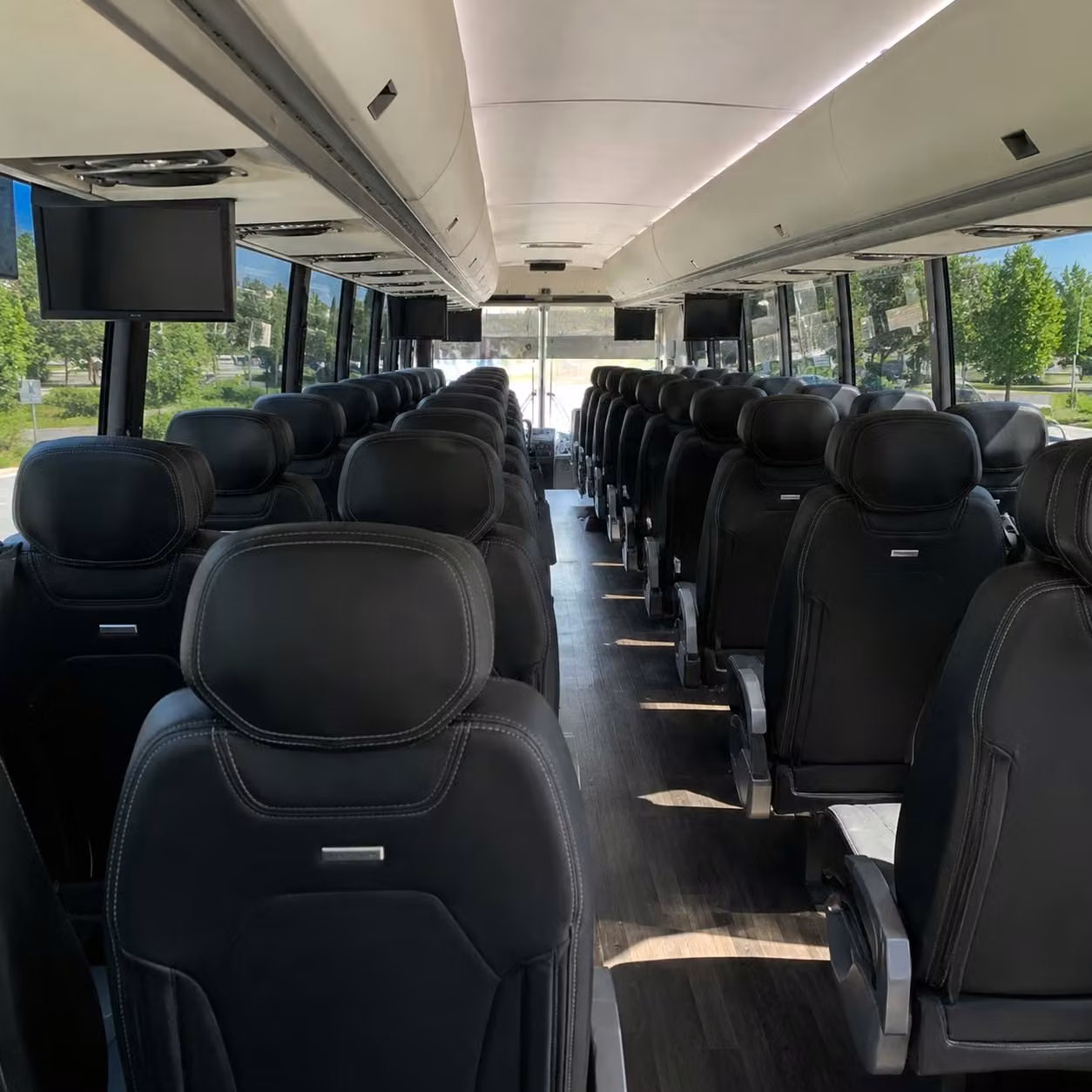 56 passenger charter bus inside